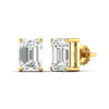 1 Carat Each Emerald Cut Diamond Earrings