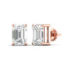 1 Carat Each Emerald Cut Diamond Earrings