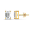 1 Carat Each Emerald Cut Diamond Earrings