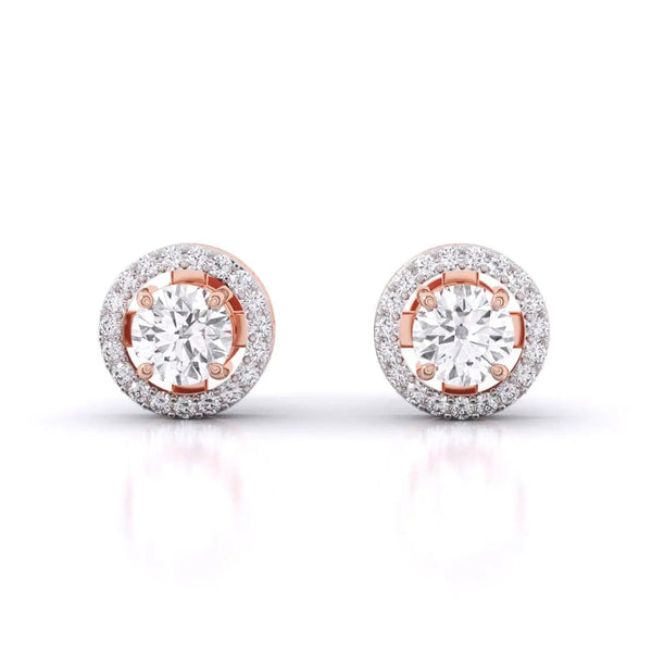 1 Carat Each Halo Diamond Earrings