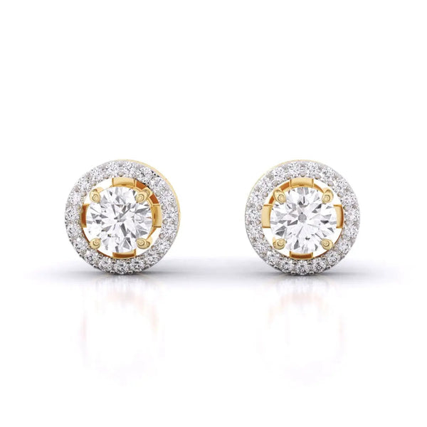 1 Carat Each Halo Diamond Earrings