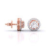 1 Carat Each Halo Diamond Earrings
