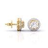 1 Carat Each Halo Diamond Earrings