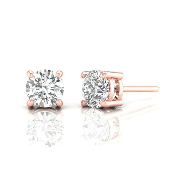 1 Carat Each Solitaire Studs