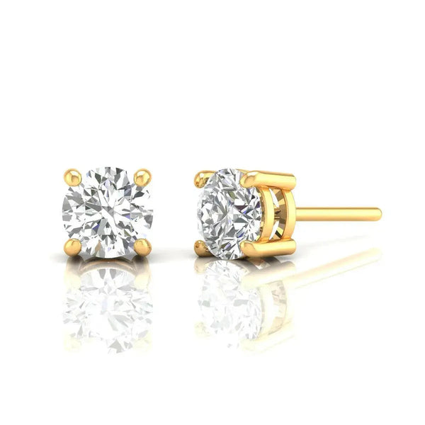 1 Carat Each Solitaire Studs