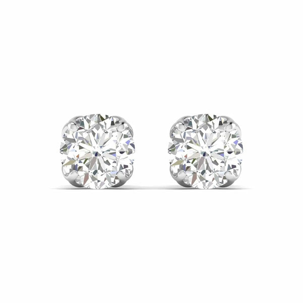 1 Carats Each Round Diamonds Studs