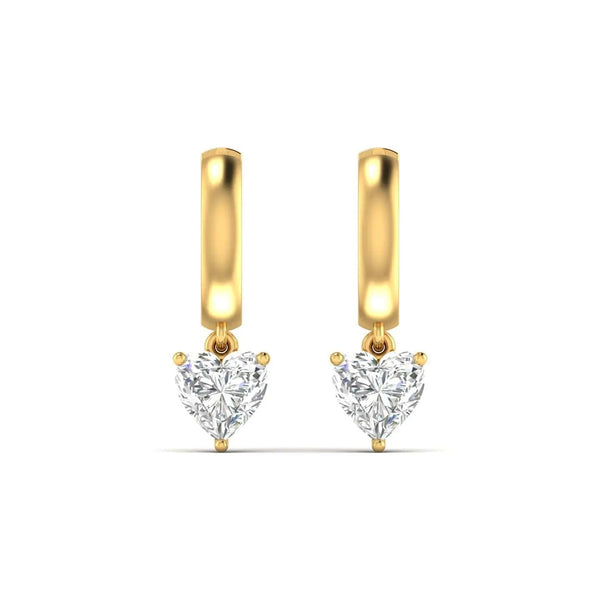 1.03 Carat Each Heart Shape Hoops Earrings