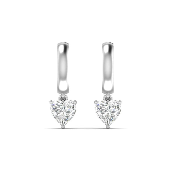 1.03 Carat Each Heart Shape Hoops Earrings