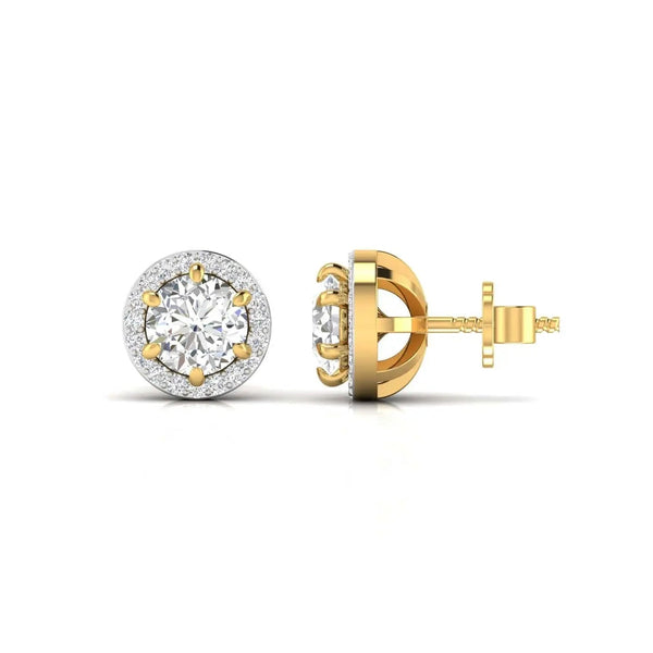 1.5 Carat Each Round Diamonds Halo Studs