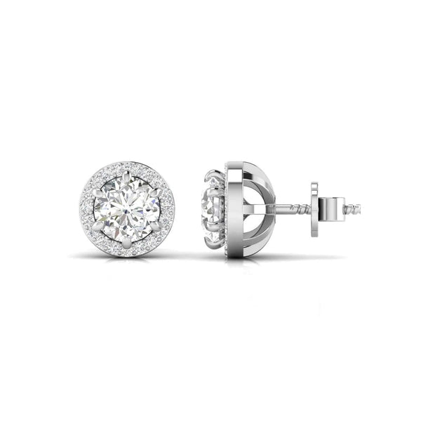 1.5 Carat Each Round Diamonds Halo Studs