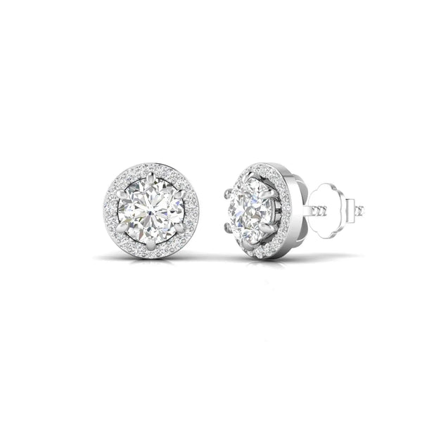1.5 Carat Each Round Diamonds Halo Studs
