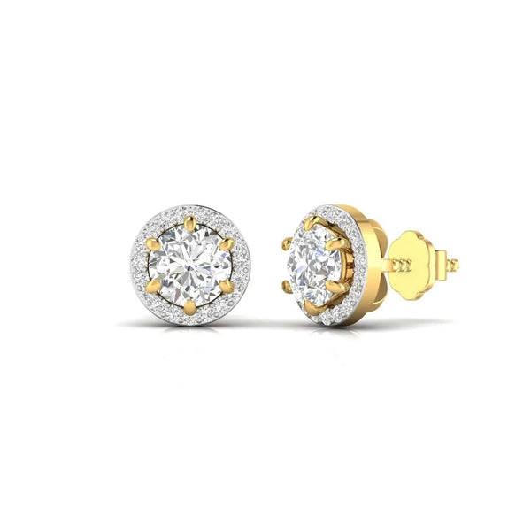 1.5 Carat Each Round Diamonds Halo Studs