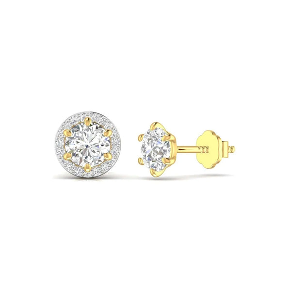 1.5 Carat Each Round Diamonds Halo Studs