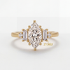 High Quality Marquise Engagement Ring VS Lab Grown Diamond Sophisticated Elegant Jewelry Gift Bride Proposal Wedding Party
