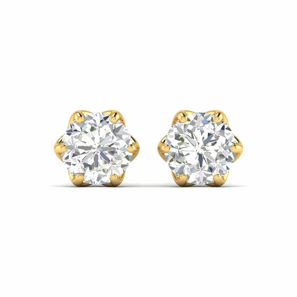 2 Carat Each Camellia Diamond Studs