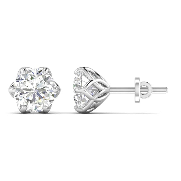 2 Carat Each Camellia Diamond Studs