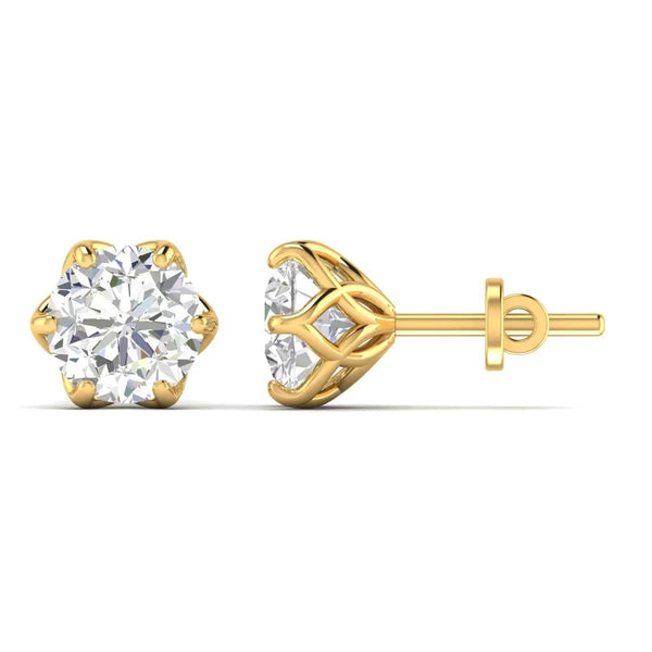 2 Carat Each Camellia Diamond Studs