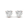 2 Carat Each Heart Shape Solitaire Diamond Earrings