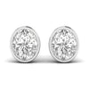 2 Carat Each Oval Solitaire Diamond Earrings