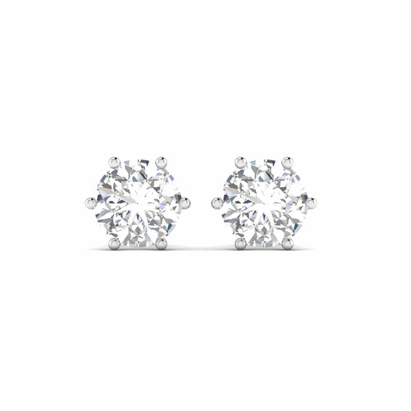 2 Carat Each Round Diamonds Studs