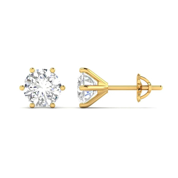 2 Carat Each Round Diamonds Studs