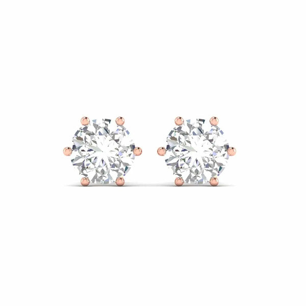 2 Carat Each Round Diamonds Studs