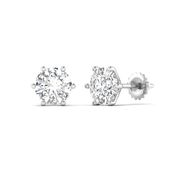 2 Carat Each Round Diamonds Studs