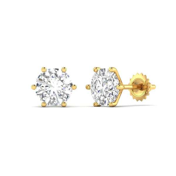 2 Carat Each Round Diamonds Studs