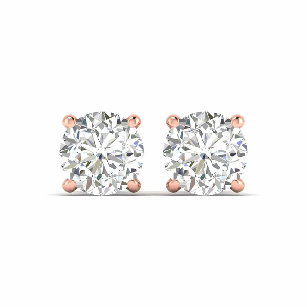 2 Carat Each Round Diamonds Studs