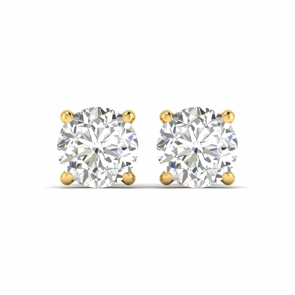 2 Carat Each Round Diamonds Studs