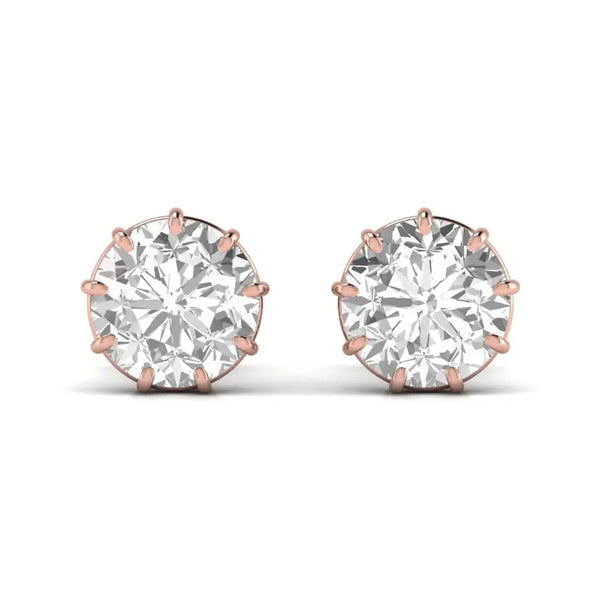 2 Carat Each Round Solitaire DiamondEarring