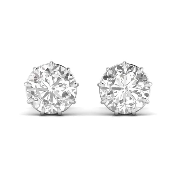 2 Carat Each Round Solitaire DiamondEarring