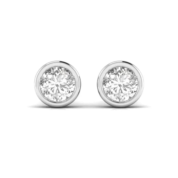 2 Carat Each Round Solitaire Diamond Studs