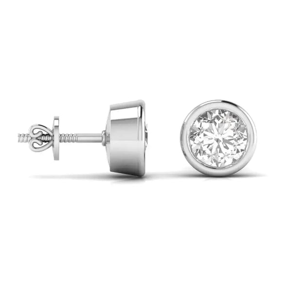 2 Carat Each Round Solitaire Diamond Studs