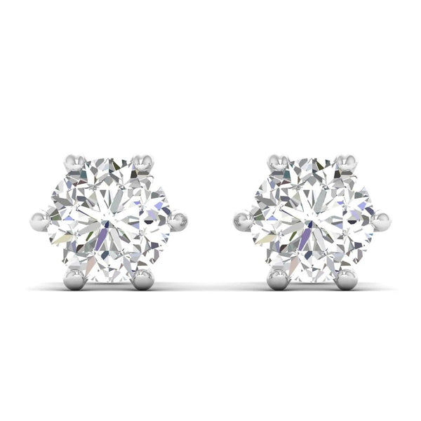 2 Carat Each Solitaire Diamond Studs
