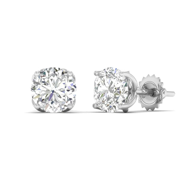 2.1 Carat Each Round Diamond Earring