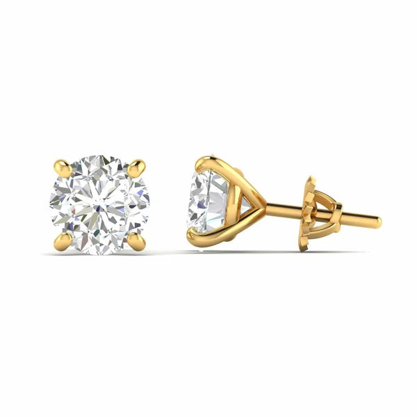 2.28 Carat Gold Diamond Earrings