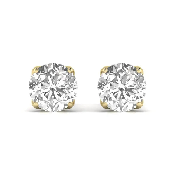 2.5 Carat Each Double Prong Round Shape Studs