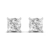 2.5 Carat Each Princess Shape Solitaire Diamond Studs