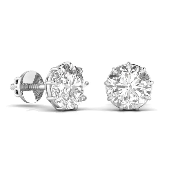 2.5 Carat Each Round Solitaire Diamond Earring