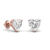 2.5 Carat Each Heart Shape Solitaire Diamond Earrings