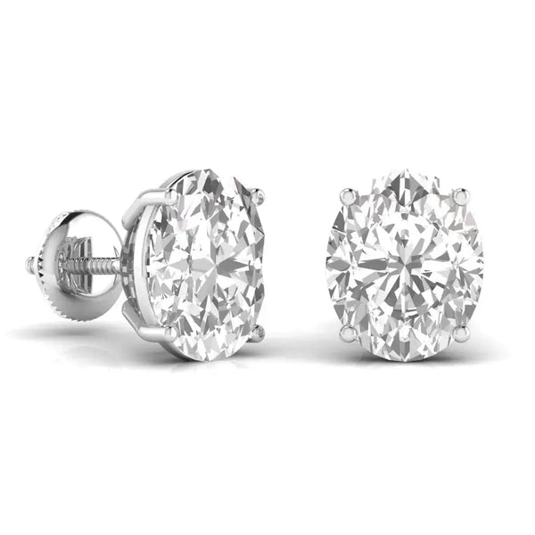 2.5 Carat Oval Shape Solitaire Studs