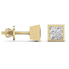2.5 Carat Princess Solitaire Diamond Studs