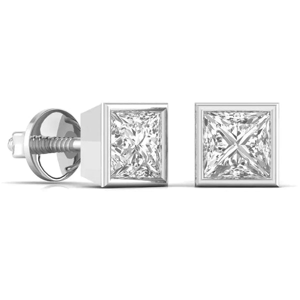 2.5 Carat Princess Solitaire Diamond Studs