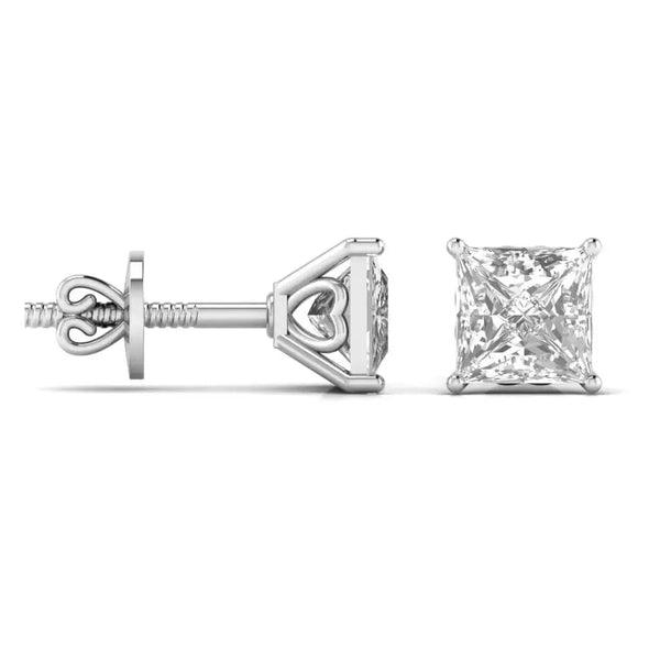 2.5 Carat Solitaire Diamond V-shaped Earrings
