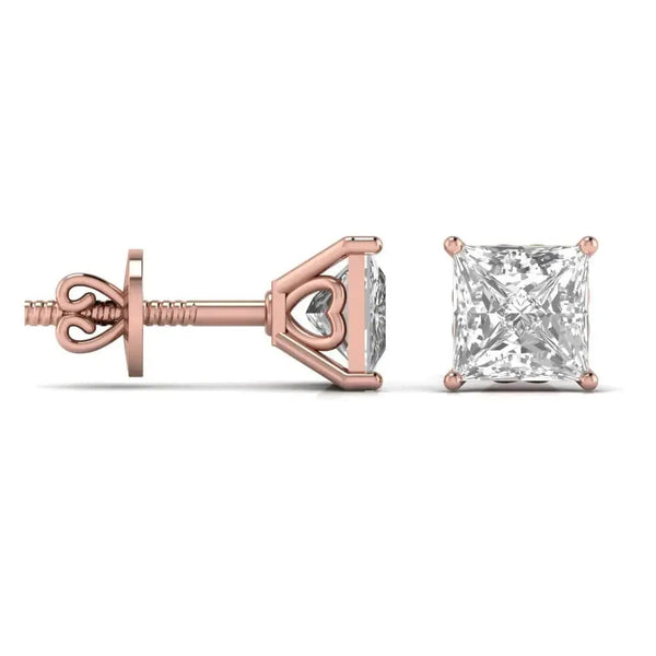 2.5 Carat Solitaire Diamond V-shaped Earrings