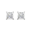 2.51 Carat Each Princess Cut Diamonds Studs