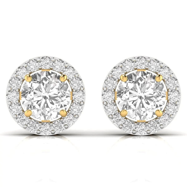 3.5 Carat Each Round Solitaire Diamonds Earring