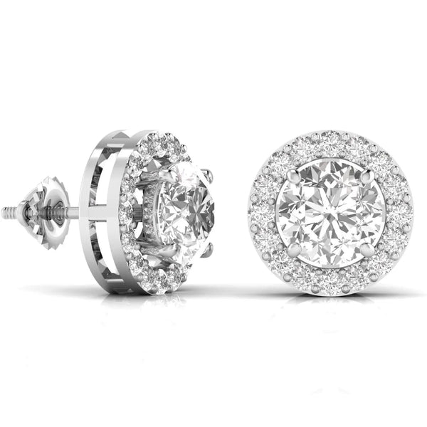 3.5 Carat Each Round Solitaire Diamonds Earring
