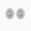 40 Pointers Oval Shape Centre Solitaire Diamond Studs Earring